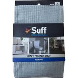Suff Damalı Mikrofiber Yüzey Temizlik Bezi 40 x 40 Cm, Gri