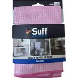 Suff Damalı Mikrofiber Yüzey Temizlik Bezi 40 x 40 Cm, Pembe