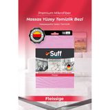 Suff Fleissige Hassas Yüzey Mikrofiber Bez Geniş Yüzey Çamaşır Makinesi ve Banyo Seramik Bezi 70x50 cm Pembe