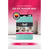 Suff Fuchsie Mikrofiber Bez Zor Kir Sökücü Banyo Musluk ve Armatür Parlatma Bezi 40x40 cm Turkuaz