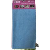 Suff Genel Amaçlı Mikrofiber Temizlik Bezi 4'lü Set 32 x 32 Cm, Mavi, Beyaz, Açık Pembe, Yeşil