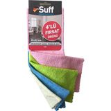 Suff Gül Mikrofiber Genel Temizlik Bezi 4lü (32X32CM)