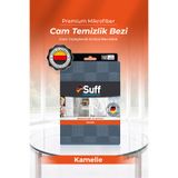 Suff Kamelie Cam Mikrofiber Bez Hav Bırakmaz Pencere ve Balkon Camı Temizlik Bezi 40x40 cm Mavi
