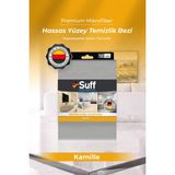 Suff Kamille Hassas Yüzey Mikrofiber Bez Leke Bırakmaz Gözlük ve Kamera Lens Bezi 50X40 cm Gri