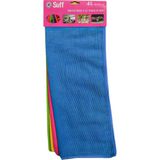 Suff Mikrofiber 4'lü Temizlik ve Toz Bezi ( 32X32 Karışık Renk ) - Mavi - Standart