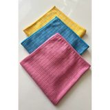 Suff Mikrofiber Mutfak Temizlik Bezi 40*40 cm Hızlı Kuruma Özelliği ile Leke Tutmaz 3 Parça Set - Pembe