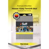 Suff Narzisse Hassas Yüzey Mikrofiber Bez Çizmez Büyük Boy Televizyon ve Monitör Ekran Bezi 70x50 cm Gri