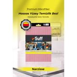 Suff Narzisse Mikrofiber Hassas Yüzey Temizlik Bezi Çizmez Banyo Lavabo ve Seramik Temizlik Bezi 50x40 cm Pembe