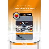 Suff Tulpe Cam Mikrofiber Bez Profesyonel Ön Cam Temizlik Bezi 70x50 cm Soğuk Mavi
