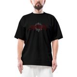 Suffocation Yazılı Logo Siyah Oversize Tişört - M - Beyaz