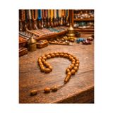 SUFİ TESBİH & ESANS VE HEDİYELİK Doğal Andız Tesbih - 11x7 mm Arpa Kesim - Kokulu El Yapımı - Ahşap Erkek Tesbihi Günlük Kullanım