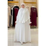 Sufleli Namaz Elbisesi 6034 Ekru - Standart
