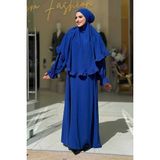 Sufleli Namaz Elbisesi 6034 Saks - Standart