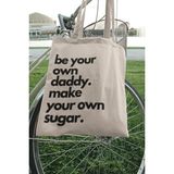 Sugar Daddy - Girl Tasarımlı Ham Bez Omuz Çantası - 35*40 - 101-Bej