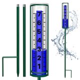 Suggant Yağmur Ölçer, 17,78 cm (7 inç) Donmaya Dayanıklı Yağmur Ölçer Dış Mekan, Büyük Şeffaf Rakamlar, Bahçe, Avlu, Çim ve Çiftlik için Uzun Kazık Ölçüm Aleti ile Sökülebilir Yağmur Ölçer, Kurulumu