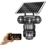 Suha Store Çift Lens Güneş Enerjili Açık Güvenlik Kamerası 2k Kablosuz Gözetim Kamerası 355 Derece Yatay 90 Derece Dikey Dönüş Hareket Algılama IP66 Su Geçirmez Tf Kart Depolama (Siyah) - standart
