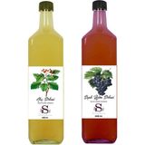 Süheylaana Doğal Alıç Sirkesi 1000 ml - Doğal Siyah Üzüm Sirkesi 1000 ml - 2 lt