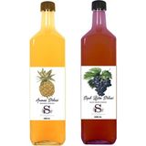 Süheylaana Doğal Ananas Sirkesi 1000 ml - Doğal Siyah Üzüm Sirkesi 1000 ml - 2 lt
