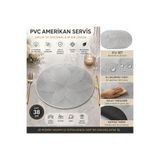 suhika 6'lı PVC Amerikan Servis 38 cm Yuvarlak Su Geçirmez Silinebilir Kaymaz Sofra Altlığı Gold Yaprak Desenli