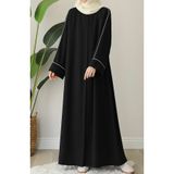 suhneva Ahu Biyeli Abaya Ferace Siyah
