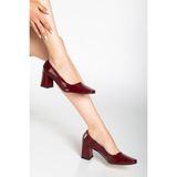 Suins Melby Model Kadın 6.5 cm Topuklu Rugan Ayakkabı - Bordo