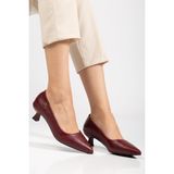 Suins Molina Model Kadın Mini Topuklu Stiletto Ayakkabı - Bordo