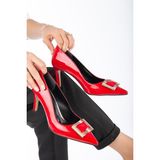 Suins Shoes Chantae Kadın Sivri Yüksek Topuklu Rugan Stiletto Abiye Ayakkabı - Kırmızı