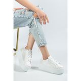 Suins Shoes Suins Bride Model Kadın Yüksek Taban Gelin Spor Ayakkabı 6 cm - Beyaz