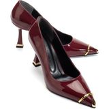 Suins Shoes Suins Clove Model Kadın Topuklu Burnu Metal Detaylı Stiletto Ayakkabı - Bordo