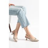 Suins Shoes Suins Liranne Model Içi Leopar Desenli Kadın Mini Topuklu Ayakkabı - Ten