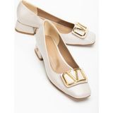 Suins Shoes Suins Premium Pauly Model Kadın Orta Topuklu Siyah Kahve Bordo Ayakkabı - Ten