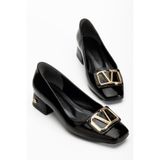 SUİNS SHOES Suins Premium Pauly Model Kadın Orta Topuklu Siyah Kahve Bordo Ayakkabı