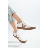 Suins Shoes Suins Rawin Model Kadın Beyaz Spor Ayakkabı Sneaker - Vizon