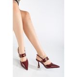 Suins Zelda Kadın Topuklu Özel Üretim Stiletto Ayakkabı - Bordo