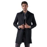 Suitmen Bebe Yaka Uzun Kaşe Kaban Antrasit ANTRASİT 3XL