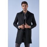 Suitmen Bebe Yaka Uzun Kaşe Kaban Antrasit