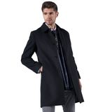 Suitmen Bebe Yaka Uzun Kaşe Kaban Siyah SİYAH S
