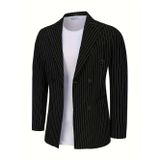 Suitmen Erkek Kruvaze Silim Fitt Çizgili Takım Elbise BGL-ST04764