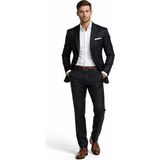 Suitmen Erkek Silim Çift Yırtmaçlı Takım Elbise BGL-ST05568 - Siyah