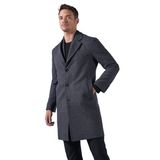 Suitmen Mono Yaka Fitilli Uzun Kaşe Kaban Gri O.GRİ L L