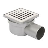 Sukar 10 x 10 cm Q50 Çıkışlı Plastik Çerçeve H=6,5 cm Yer Süzgeç Kare Desenli - Gri
