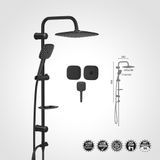 Sukar Aqua Jet Black Deluxe SB-5045-01 Siyah Tepe Duş Yağmurlama Seti
