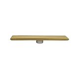 Sukar Line/6 Lineer 40 cm Duş Kanalı Gold Altın Plain Izgaralı Paslanmaz Çelik Kasalı Koku Önleyicili