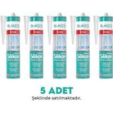 Sukes Universal Şeffaf Silikon 280 Gr 5’Li Paket