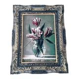 Sükûnetin Laleleri Adlı İran Tebriz Halı Tablo 94x74cm - Duvar Halı Kilim Tablo