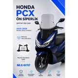 SULAITE Honda PCX 2021-2024 Uyumlu Füme Motosiklet Ön Cam Rüzgar Siperliği 79x62 cm Montaj Aparatlı