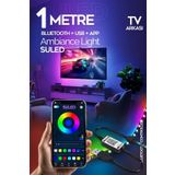 SULED 1 Metre TV Arkası & Ortam Ambiyans Bluetooth IOS & Android Telefondan Kontrollü RGB Smart Şerit Led