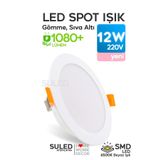 SULED 12w Spot Led Lamba Gömme Spot Işık 1080lm Beyaz Işık Tasarruflu Tavan Dolap Ev & Iş Yeri
