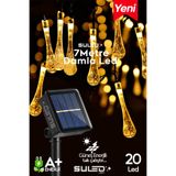 SULED 20 Damla Ledli Solar 7 Metre Bahçe Aydınlatması Modlu Led Işık Gün Işığı Dekoratif İç & Dış Mekan