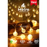 SULED 20 Kristal Ledli 220V 4 Metre Dekoratif Aydınlatma Led Işık Gün Işığı İç & Dış Mekan Süsleme